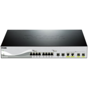 Коммутатор D-Link DXS-1210-12TC, PROJ L2+ Smart Switch with 8 10GBase-T ports and 2 10GBase-T/SFP+ combo-ports and 2 10GBase-X SFP+ ports.16K Mac address, 240Gbps switching capacity, 802.3x Flow Control, 802.3a