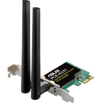 Сетевой адаптер WiFi Asus PCE-AC51 AC750 PCI Express (ант.внеш.съем) 2ант.