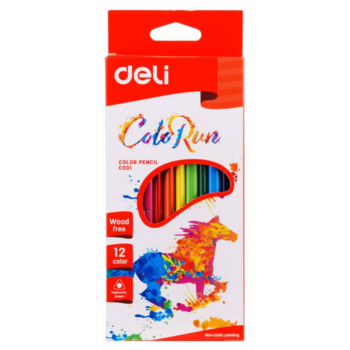 Карандаши цв. Deli EC00100 ColoRun трехгран. пластик 12цв. коробка/европод. (12шт)