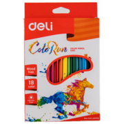 Карандаши цв. Deli EC00110 ColoRun трехгран. пластик 18цв. коробка/европод. (18шт)