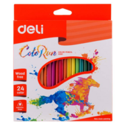 Карандаши цв. Deli EC00120 ColoRun трехгран. пластик 24цв. коробка/европод. (24шт)