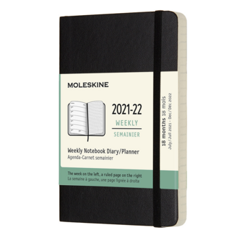 Еженедельник Moleskine ACADEMIC SOFT WKNT Pocket 90x140мм датир.18мес 208стр. мягкая обложка черный