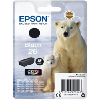 Картридж струйный Epson T2601 C13T26014012 черный (220стр.) (6.2мл) для Epson XP-600/700/800