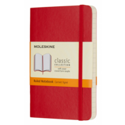 Блокнот Moleskine CLASSIC SOFT QP611F2 90x140мм 192стр. линейка мягкая обложка фиксирующая резинка красный