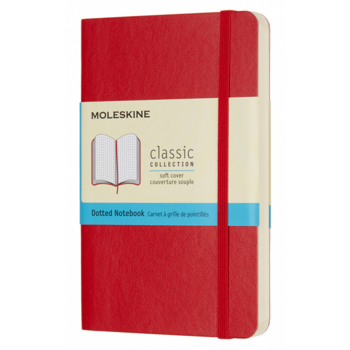 Блокнот Moleskine CLASSIC SOFT QP614F2 Pocket 90x140мм 192стр. пунктир мягкая обложка фиксирующая резинка красный