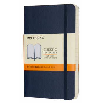 Блокнот Moleskine CLASSIC SOFT QP611B20 90x140мм 192стр. линейка мягкая обложка фиксирующая резинка синий сапфир