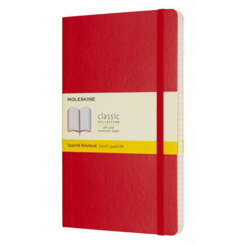 Блокнот Moleskine CLASSIC SOFT QP617F2 130х210мм 192стр. клетка мягкая обложка фиксирующая резинка красный