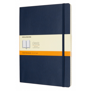 Блокнот Moleskine CLASSIC SOFT QP621B20 XLarge 190х250мм 192стр. линейка мягкая обложка синий сапфир