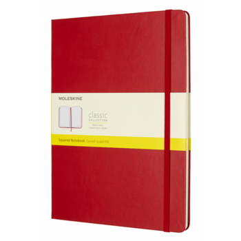 Блокнот Moleskine CLASSIC QP091F2 XLarge 190х250мм 192стр. клетка твердая обложка фиксирующая резинка красный