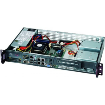 Корпус 1U 9.8" depth small form factor, miniITX (6.75"x 6.75"), Front I/O Ports, 1x 3.5" Internal Drive Bay with 1x