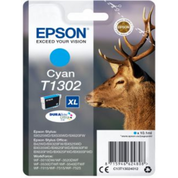 Картридж струйный Epson T1302 C13T13024012 голубой (765стр.) (10.1мл) для Epson B42WD