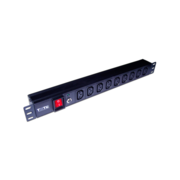 Блок распределения питания Lanmaster TWT-PDU19-10A9C3 гор.размещ. 9xC13 базовые 10A без вилки