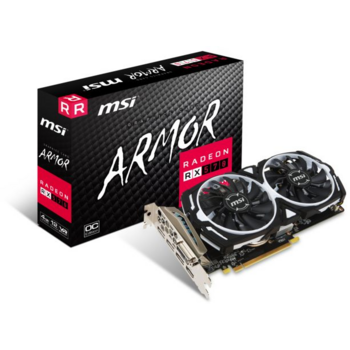 Видеокарта MSI PCI-E Radeon RX 570 ARMOR 4G OC AMD Radeon RX 570 4096Mb 256bit GDDR5 1268/7000 DVIx1/HDMIx1/DPx3/HDCP Ret