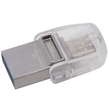 Флеш Диск Kingston 128Gb DataTraveler microDuo DTDUO3C/128GB USB3.1 серебристый