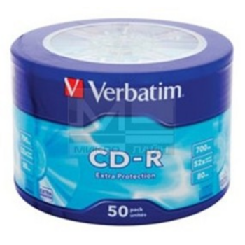 Verbatim Диски CD-R 50шт. 52x 700Mb, Cake Box (43728)
