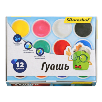 Гуашь Silwerhof 962074-12 Народная кол-ция 12цв. бан. 10мл. картон.кор.