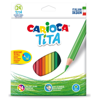 Карандаши цветные Carioca TITA 42794 шестигранные пластик 24цв. коробка/европод.