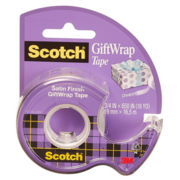 Клейкая лента канцелярская 3M Scotch GiftWrap (15) 7100093925 шир.19мм дл.7.5м полуматовая на мини-диспенсере