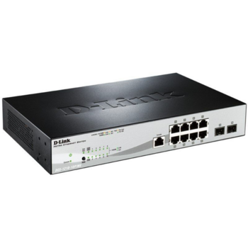 D-Link DGS-1210-10P/ME/A1A Управляемый L2 коммутатор с 8 портами 10/100/1000Base-T и 2 портами 1000Base-X SFP (8 портов PoE 802.3af/at, PoE-бюджет 78 Вт)