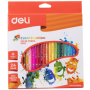 Карандаши цв. Deli EC00220 Color Emotion трехгран. липа 24цв. коробка/европод. (24шт)