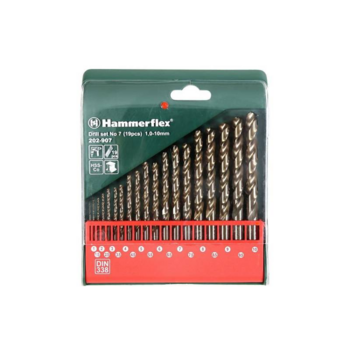 Набор сверл Hammer Flex 202-907 DR (37076) по металлу (19пред.) для шуруповертов/дрелей