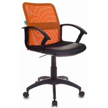 Кресло Бюрократ CH-590 оранжевый сиденье черный искусст.кожа/сетка крестовина пластик