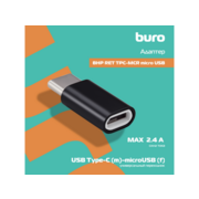 Переходник Buro BHP RET TPC-MCR micro USB (f)-USB Type-C (m) черный