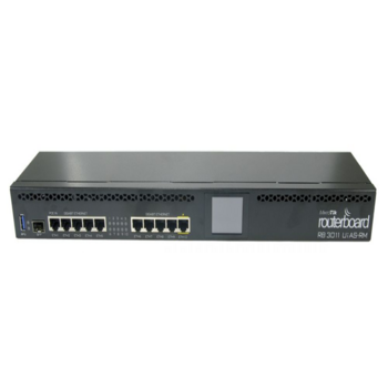 Сетевое оборудование MikroTik RB3011UiAS-RM Маршрутизатор RouterOS License:5,Память:1 GB,Процессор: IPQ-8064 1.4 GHz,Чипсет: QCA8337-AL3C-R,Порты:(10) 10/100/1000 Ethernet ports