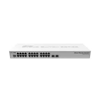 Коммутатор MikroTik Cloud Router Switch 326-24G-2S+RM with 800 MHz CPU, 512MB RAM, 24xGigabit LAN, 2xSFP+ cages, RouterOS L5 or SwitchOS (dual boot), 1U rackmount case, PSU