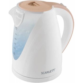 Чайник электрический Scarlett SC-EK18P43 1.7л. 2200Вт белый/бежевый (корпус: пластик)