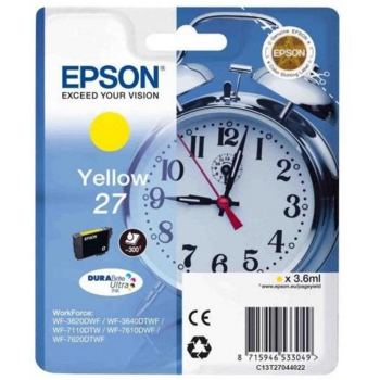 Картридж струйный Epson T2702 C13T27044022 желтый (300стр.) (3.6мл) для Epson WF7110/7610/7620