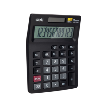 Калькулятор настольный Deli E1519A черный 12-разр.