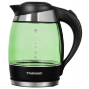 Чайник электрический Starwind SKG2213 1.8л. 2200Вт зеленый/черный (корпус: стекло)