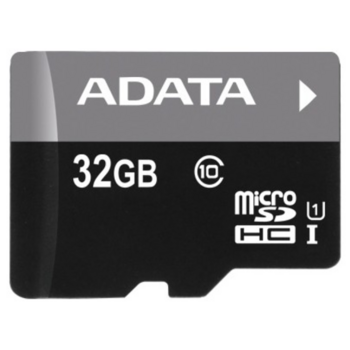 Карта памяти Micro SecureDigital 32Gb A-DATA AUSDH32GUICL10-RA1 {MicroSDHC Class 10 UHS-I, SD adapter}