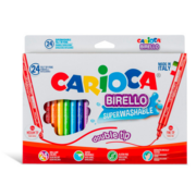 Фломастеры Carioca Birello 41521 24цв. двусторонние пакет с европодвесом