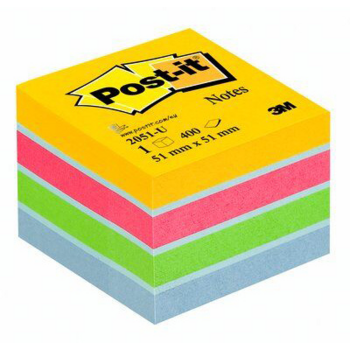 Блок самоклеящийся бумажный 3M Post-it Original 2051-U Мармелад 7100172396 51x51мм 400лист. ассорти 3цв.в упак.