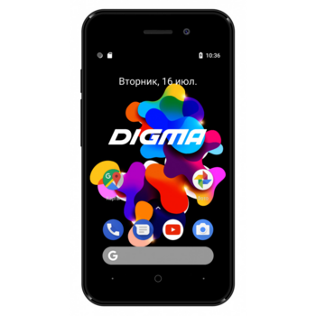 Смартфон Digma Q401 3G HIT 8Gb 1Gb черный моноблок 3G 2Sim 4" 480x800 Android 7.0 2Mpix WiFi GSM900/1800 GSM1900 TouchSc MP3 FM microSD max32Gb