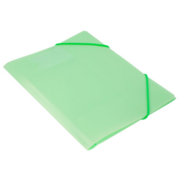Папка на резинке Бюрократ Gems GEMPR05GRN A4 пластик кор.30мм 0.5мм зеленый турн карман для визитки