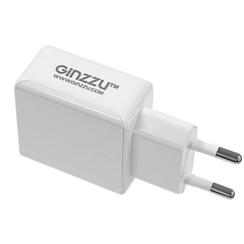 Сетевое зар./устр. Ginzzu GA-3313UW 3.1A универсальное кабель Apple Lightning белый