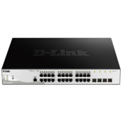 Коммутатор D-Link DGS-1210-28MP/ME/B1A, PROJ L2 Managed Switch with 24 10/100/1000Base-T ports and 4 1000Base-X SFP ports (24 PoE ports 802.3af/802.3at (30 W), PoE Budget 370 W).16K Mac address, 802.3x Flow Co