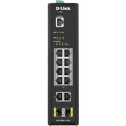 Коммутатор D-Link DIS-200G-12PS/A1A, PROJ L2 Managed Industrial Switch with 10 10/100/1000Base-T and 2 1000Base-X SFP ports (8 PoE ports 802.3af/802.3at (30 W), PoE Budget 123 W)8K Mac address, 802.3x Flow Cont