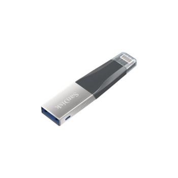 Флеш Диск Sandisk 128Gb iXpand Mini SDIX40N-128G-GN6NE USB3.0 черный/серебристый