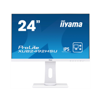 Монитор Iiyama 23.8" ProLite XUB2492HSU-W1 белый IPS LED 5ms 16:9 HDMI M/M матовая HAS Pivot 1000:1 250cd 178гр/178гр 1920x1080 D-Sub DisplayPort FHD USB 5.45кг