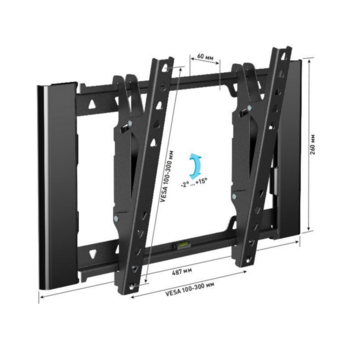 Кронштейн для телевизора Holder T3929-B черный 22"-47" макс.45кг настенный наклон
