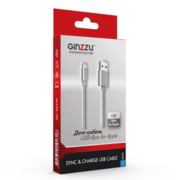 Кабель Ginzzu GC-501W USB (m)-Lightning (m) 1м белый