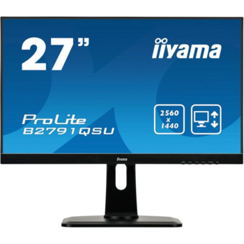 Монитор Iiyama 27" ProLite B2791QSU-B1 черный TN LED 1ms 16:9 DVI HDMI M/M матовая HAS Pivot 1000:1 350cd 170гр/160гр 2560x1440 DisplayPort Ultra HD 2K (1440p) USB 6.1кг