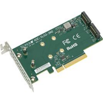Плата расширения Supermicro AOC-SLG3-2M2 Low Profile PCIe Riser Card supports 2 M.2 Module