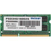 Оперативная память Patriot DDR3 4GB 1600MHz SO-DIMM (PC3-12800) CL11 1,5V (Retail) 256*8 PSD34G16002S