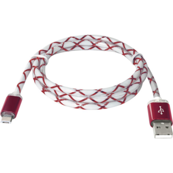 Defender USB кабель USB08-03LT USB2.0 красный, LED, AM-MicroBM, 1м (87556)