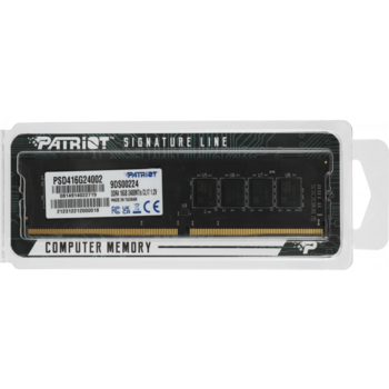 Память DDR4 16GB 2400MHz Patriot PSD416G24002 Signature RTL PC4-19200 CL17 DIMM 288-pin 1.2В dual rank Ret